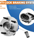 Pair Front Wheel Hub Bearing Assemblies 513121 Fits Chevy Impala 2000-2013 with ABS system integration