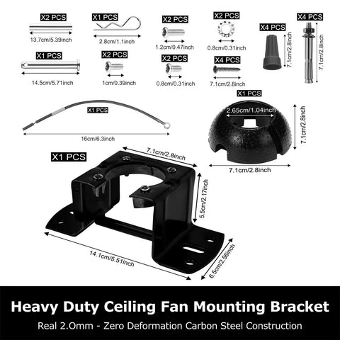 Ceiling Fan Mounting Bracket And Canopy Balancing Adapter Kit For Living Room Outdoor Patio And Porch Aluminum Construction Heavy Duty Mounting Bracket With 1 Inch Downrod Compatibility And 4 Inch Electrical Box Fit No Fuss Setup