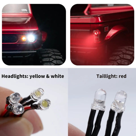 LED Lights Kit For RC Crawler Redcat Ascent 18 One Eighteen Scale With Front Spotlight And Taillights 3D Printed Resin Housing