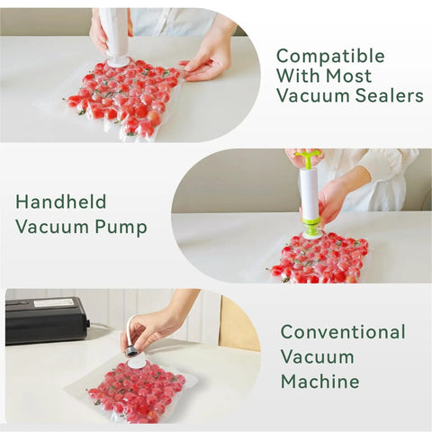30 Pack Vacuum Sealer Bags 8.5x8.5 Inches, BPA Free Reusable Sous Vide Bags used with vacuum pump and machine