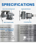 Specifications of Beefy 5.5 Inch Bench Vise With Anvil And 210 Degree Swivel Base, Heavy Duty Clamp Up To 7700 Lbs, 6 Inch Jaw Opening