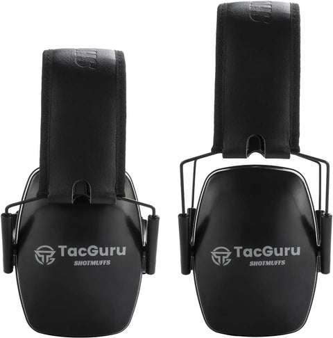 Shotmuffs A Lite Passive Shooting Ear Protection Earmuffs NRR 25 DB Ideal For Gun Ranges Comfortable Lightweight Hearing Protection For Shooters Black, front view