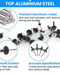 250 Piece Aluminum Pop Rivets Kit With 7 Sizes Large Flange Rivets with smooth surface and accurate specification details