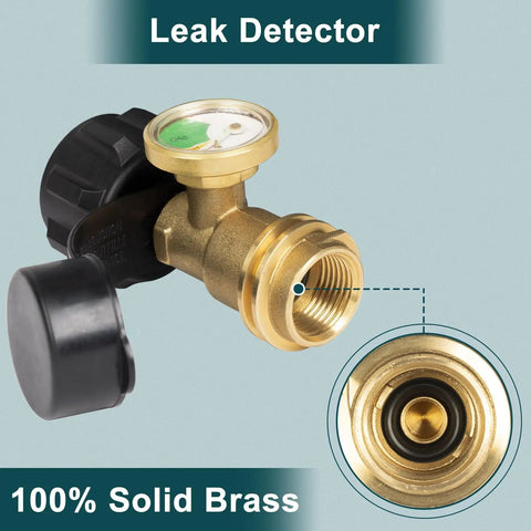 Propane Tank Gauge For 5-20 Lb Cylinders, QCC1 Type 1 Connector Compatible, solid brass gas level indicator