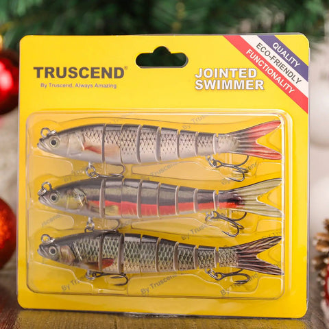 Easy Catch Three Action Swimbait Lure With BKK Hooks Wiggling Vibrating Rattling And Gurgling For More Bite in packaging