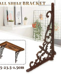 Six Piece Cast Iron Angle Bracket Beefy Heavy Duty Wall Mount for Adjustable Triangle Shelves and Floating Furniture Displays
