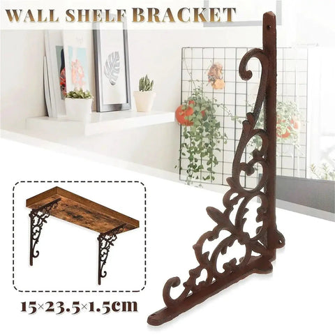 Six Piece Cast Iron Angle Bracket Beefy Heavy Duty Wall Mount for Adjustable Triangle Shelves and Floating Furniture Displays