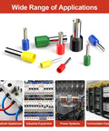 All In One Wire Ferrules And Terminals Kit With Insulated Sleeves, 260 Pcs, for AWG 22 to 8, shown with diverse applications.