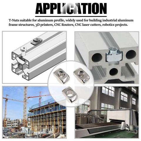 Reliable M4 T Slot Nuts Hammer Head Fastener Nuts For Aluminum 40x40 Profiles in industrial use