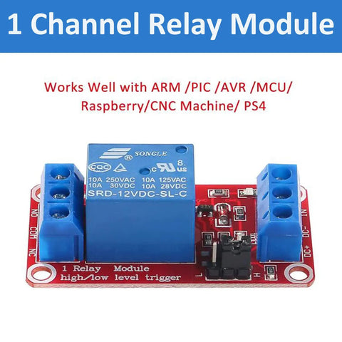 Ten Pack 5V Relay Module With Optocoupler Isolation One Channel Switch Board High Or Low Level Trigger