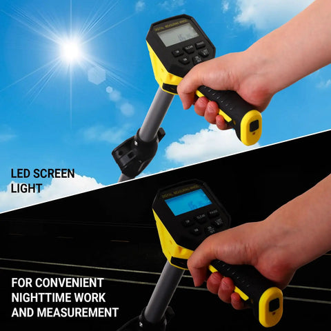 Digital Measuring Wheel With 12.5 Inch Wheel, Pro Grade Precision, Switchable Feet And Meters On Digital Display, Folding Roller With Storage Bag For Quick Distance Readings At Worksites And DIY Projects, LED screen visible in daylight and night