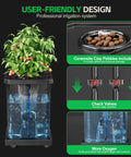 Deep Water Culture Hydroponics Grow System With Top Drip Kit For Home Growers showcasing clay pebbles and check valves.