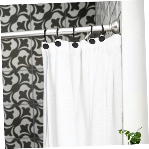 Heavy Duty Metal Shower Curtain Hooks Set 12 Pack Rust Resistant Glide Rings For Standard Curtains No Fuss Install Durable