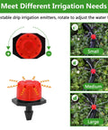 Eight Hole Adjustable Drip Irrigation Emitters With Anti Clogging Flow Control For Micro Drip Irrigation Systems Red Color