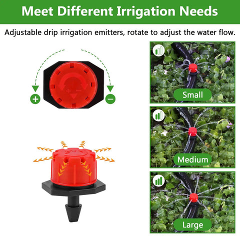 Eight Hole Adjustable Drip Irrigation Emitters With Anti Clogging Flow Control For Micro Drip Irrigation Systems Red Color