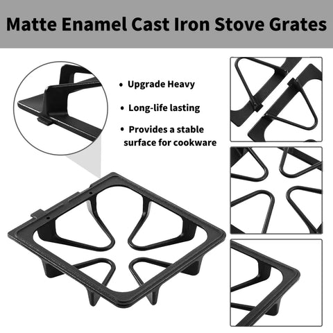 Beefed Up Heavy Duty Cast Iron Burner Grates Replacement Set For Whirlpool Maytag Amana Kenmore Gas Stoves, 4-piece