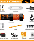 3500 LB 12V Electric Winch Kit With Synthetic Rope For ATV UTV Beefy Heavy Duty Off Road Recovery Winch Easy Mount Waterproof Motor Safe Load Handling And Smooth Pulling package contents