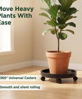 Heavy Duty Plant Caddy With Ultra Smooth Rollers, 14 Inch Round Planter Saucer For Indoors And Outdoors, Bears Up To 265 Pounds Without Breaking A Sweat, Zero Assembly Needed, Moves Pots Like A Dream with pot and casters
