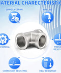 Stainless Steel 304 1 Inch NPT Female Tee Pipe Fitting 1 Inch By 1 Inch By 1 Inch Connector 2 Pack with material characteristics
