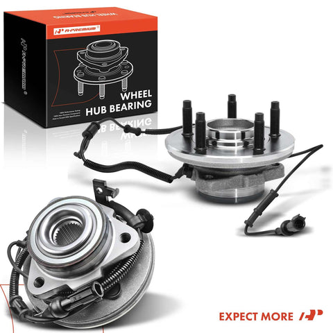 Pair Of Front Wheel Bearing And Hub Assemblies With ABS Sensor For Ford Explorer 2006 2010 Explorer Sport Trac 2007 2010 Mercury Mountaineer 2006 2010 5 Lug Premium OEM Replacement High Load Capacity Ready To Install