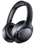 Long Battery Life Wireless Headphones With Active Noise Cancelling, 120 Hour Playtime, 6 ENC Microphones shown in black