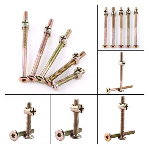 Rock Solid Furniture Bolts Paired With Slick Barrel Nuts And Rust Proof Zinc Plated Carbon Steel For Zero Wiggle Wood Joinery In Your Next Big Weekend Project.