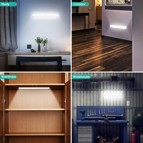 78 LED Closet Lights 16 Inch Under Cabinet Motion Activated USB Rechargeable Night Light For Closet Wardrobe Pantry Kitchen Hallway