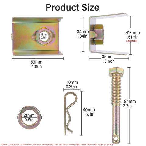 Anti Rattle Hitch Pin Shim Kit For Two Inch Receiver Eliminates Trailer Hitch Wobble Vibration And Noise No More Universal Fit For Hollow Shank Accessories One Half Inch Pin Hole Durable Universal Solution With Five Year Warranty dimensions guide.