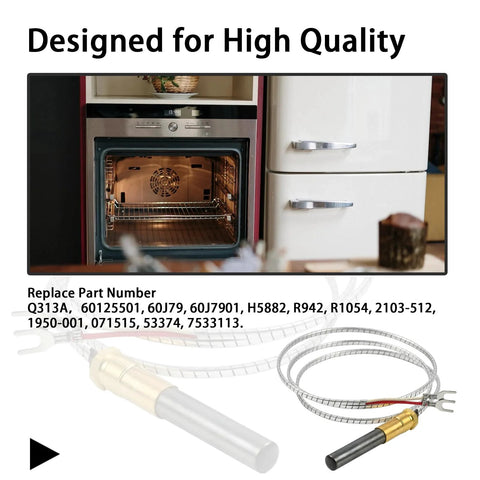 Robertshaw thermopile, 36-inch, 250-750 mV, 2-lead with PG9 adapter.
