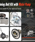 Engine Timing Belt Kit With Fresh Water Pump Set Compatible For Toyota Tacoma And Tundra Trucks From 1995 Till 2000, belt and pulleys