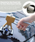 Adhesive Car Dent Puller Kit for Door Hood and Roof Repairs Quick Pull Function shown on car surface with strong glue