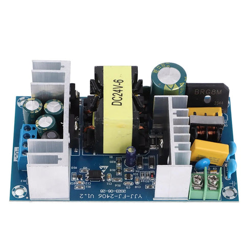 Heavy Duty Ac 100 240V To 24V Dc Switching Power Supply Module Delivers 150 Watts Of Rock Solid Juice To Industrial Control Gear With Zero Drama Regulation, close-up view of circuit board.