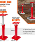 4-pack house jacks for leveling crawlspace; red adjustable screw posts with square bases, 11–16 in, 11,023 lb max.