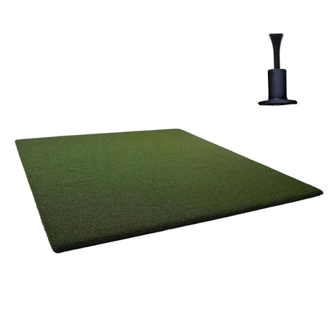 Beefy 5x5 Golf Practice Mat With Realistic Fairway Feel Nylon Surface Indoor Outdoor Turf Tee Compatible Zero Bounce Rubber Backing