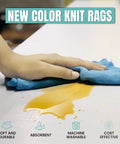 Hand cleaning oil spill with Color Knit Cleaning Rags 25 lb Box Multipurpose Cotton T Shirt Rags for all-purpose use