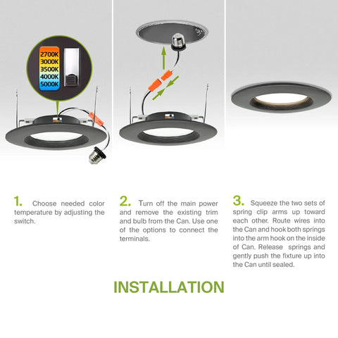 Straight Up Premium Six Pack Bronze Iron Baffle Led Recessed Retrofit Wafer Ceiling Lights Featuring Five Cct Tuning Slick Slim Frame And No Sweat Triac Dimming For Easy Glow