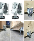 Adjustable Furniture Leveling Feet Set For Sofas Tables Chairs 20Pcs Heavy Duty Leg Levelers With Rotatable Thread Design And Wide Bearing Base To Prevent Scratches And Slippage On Uneven Floors, metal bracket and base installed on cabinet leg