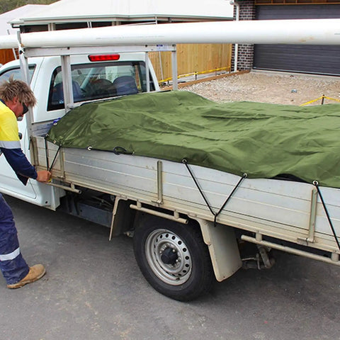 Beefy Weatherproof Canvas Tarp For Outdoors Highly Durable Waterproof Tarpaulin Shelter covering truck bed, 6.6x4.9 feet