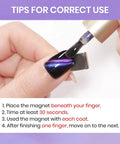 Applying 9D Magnetic Cat Eye Nail Polish Kit With Magnet Quick Dry Finish Dope Holographic Galaxy Lacquer on black base coat