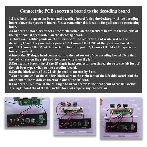 DIY Soldering Practice Kit And Electronic Speaker Build Project, step-by-step PCB connection guide for Bluetooth speaker.