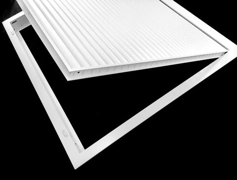 Aluminum Return Air Grille 24 By 24 Inches For 1 Inch Filters With Easy Airflow And Linear Bar Design detached frame view