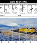 Installation guide for Steam Locomotive Wall Mural With Self Adhesive Backing, Large Train Wallpaper 78.7 by 55.2 Inches