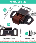2 Pack Mailbox Roller Catch Latch Kit With Screws For Door Repair Cabinets Furniture Closets RVs Campers Antique Red Durable Spring Loaded Nylon Rollers Easy Install Mounting Hardware with size details