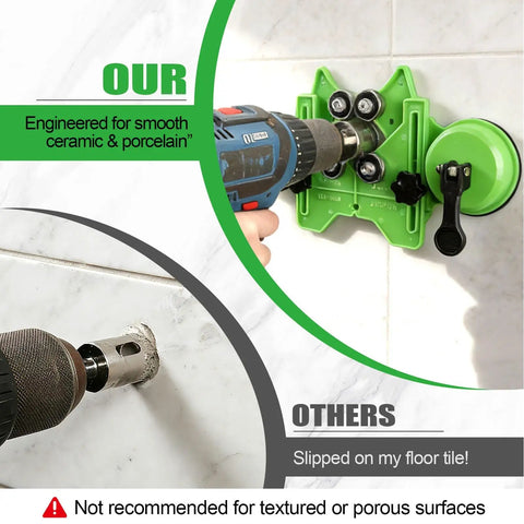 Top Quality 15 Piece Hole Saw Kit With Secure Double Suction Cups For Drilling Ceramic Marble And Glass Safely Without Slipping Using Integrated Steel Bits Plated For Durability Up To 50Mm Size on tile