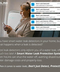 Person viewing SMS alerts from Smart Home Starter Kit With Hub And Three Water Leak Sensors, LoRa Range Up To One Quarter Mile Open Air