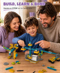 Hands On 50 In 1 STEM Science Kit For Kids Ages 8 12 Motorized Building Toy For Boys And Girls Educational Engineering Set birthday gift, family building scene