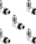 Racewill 90-degree hydraulic elbow fittings set, 3/8 in JIC 37° male to SAE/ORB male, zinc-plated steel, 5-pack