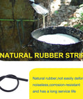 Natural rubber strip for wiper blades, shown dripping from a tree, ideal for noise reduction and resistance.