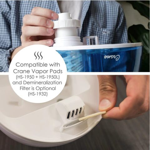 Droplet Ultrasonic Cool Mist Humidifier For Bedroom And Office 0.5 Gallon Mini Humidifier Blue And White Finish filter placement