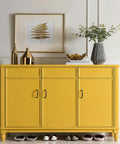 Yellow cabinet with Matte Black Aluminum Alloy 10-Piece Drawer Handles Set For Kitchen Cabinets And Drawers, Antique Style Bar Pulls shown